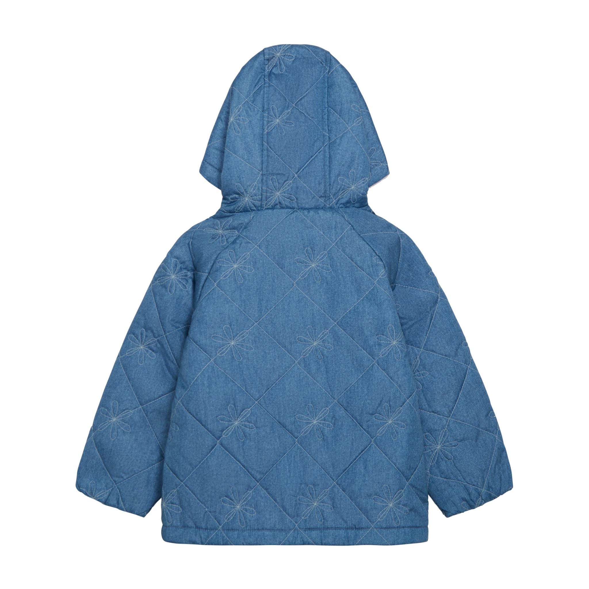 Carter's Baby Girls' Daisy Diamond Quilted Midweight Jacket With Fleece Lining - Image 3