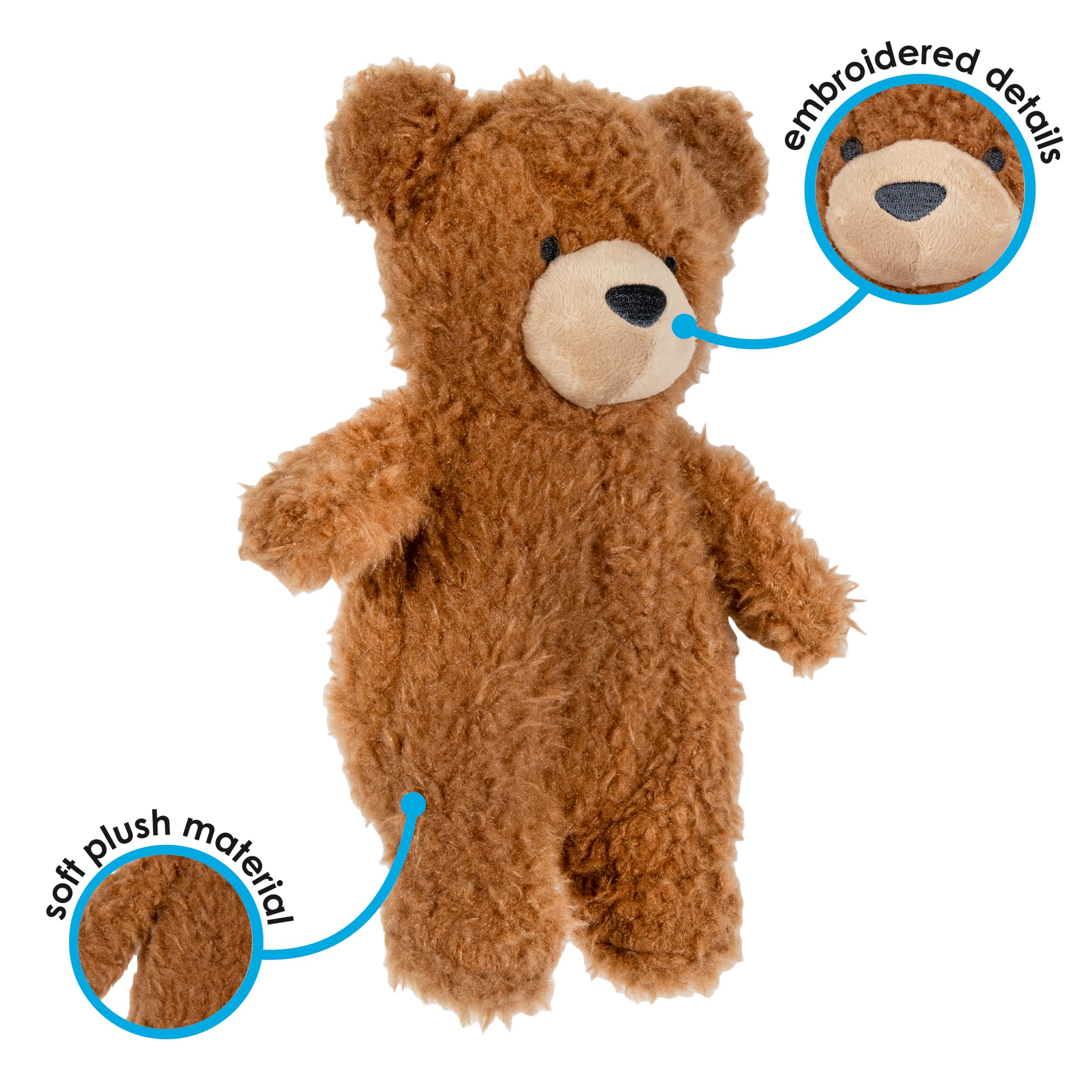 Kids Preferred 11 Inch Teddy Bear Brown Soft Plush Stuffed Animal Toy Gift for Kids and Toddlers - Carter's Squishy Bear - Image 3