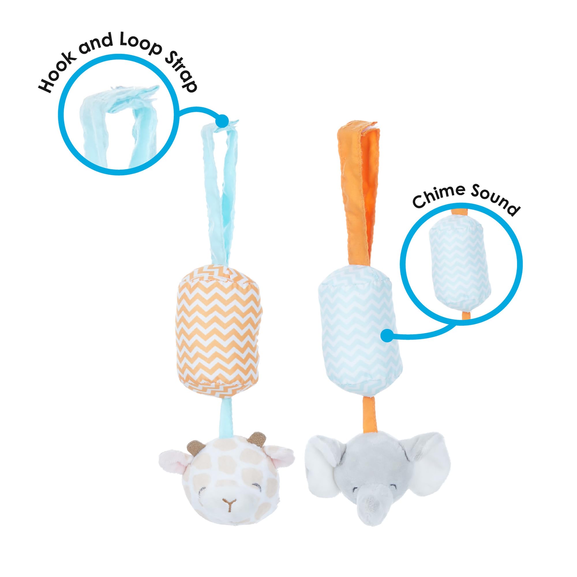 Kids Preferred Carter's Giraffe and Elephant Chime Set for Babies - Image 5