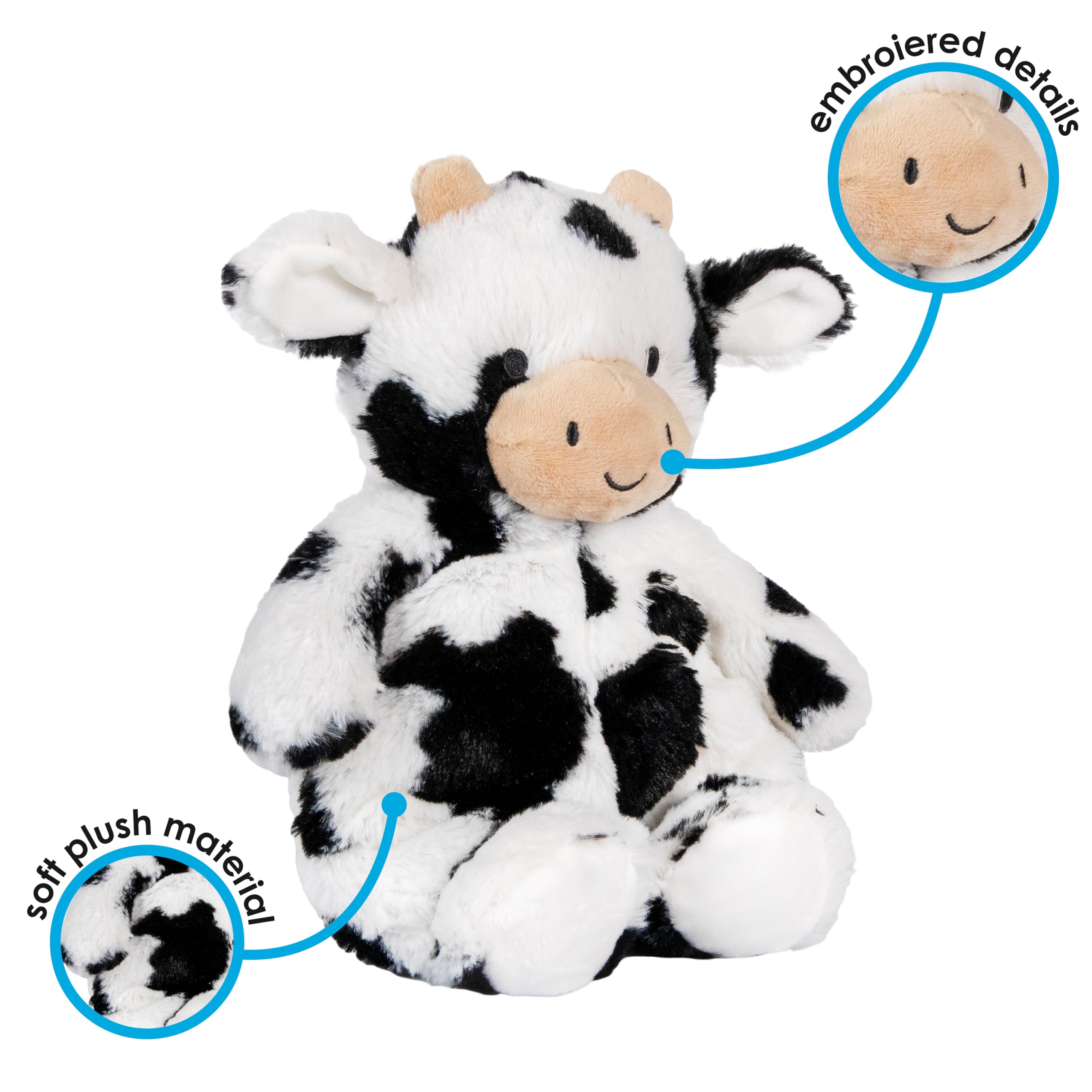Kids Preferred Carter's Squishy Cow Stuffed Animal, Baby Cow Plush for Kids, Girls, Boys, Babies and Toddlers with Beans and Embroidered Details - Image 3