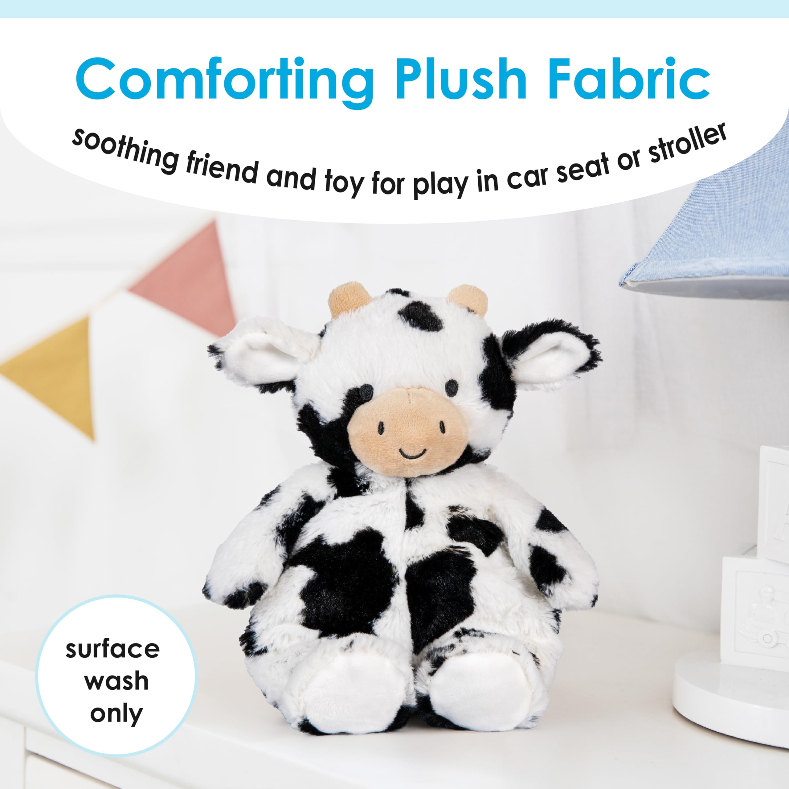 Kids Preferred Carter's Squishy Cow Stuffed Animal, Baby Cow Plush for Kids, Girls, Boys, Babies and Toddlers with Beans and Embroidered Details - Image 4