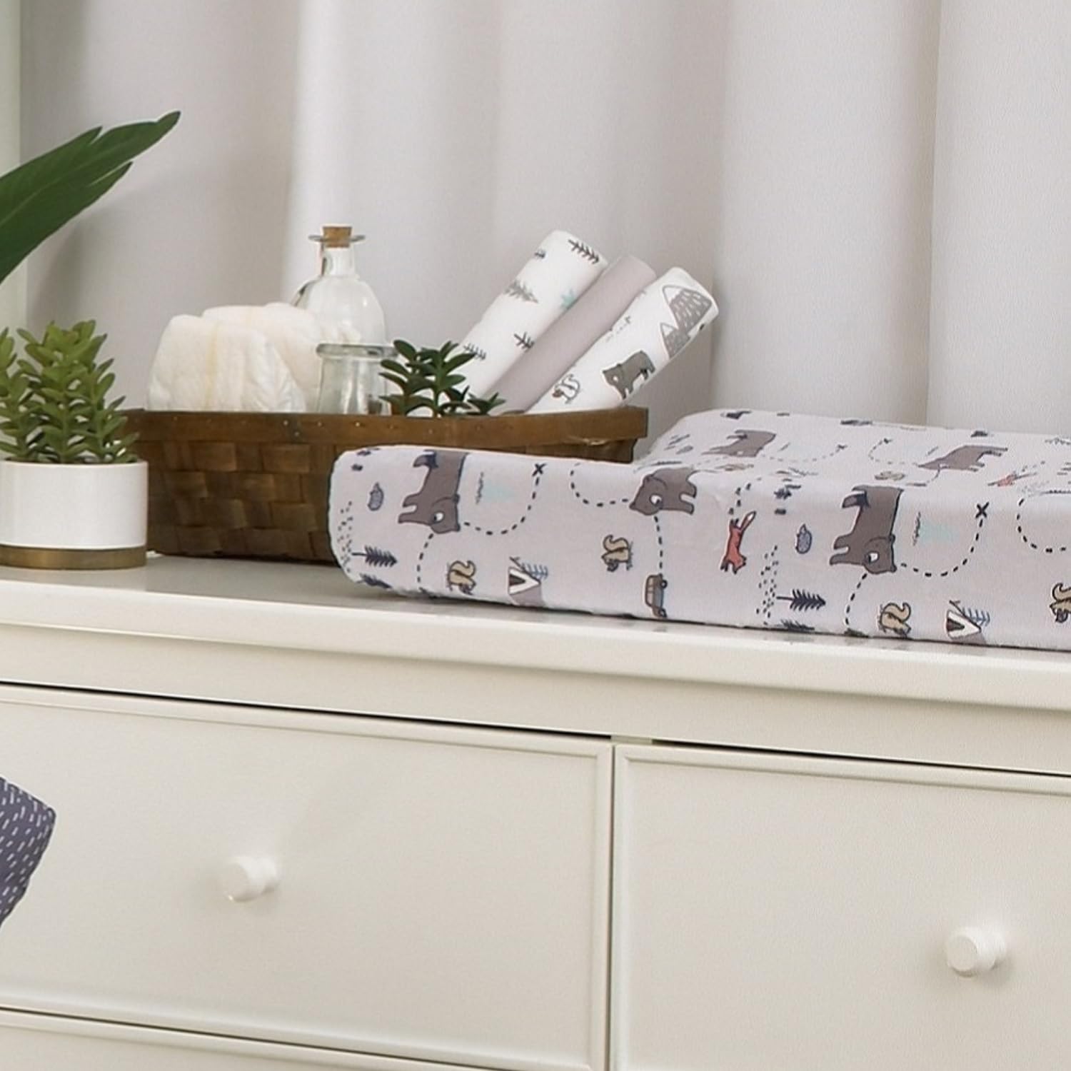 NoJo Carter's Woodland Friends Multi Colored Super Soft Changing Pad Cover Fits Standard 32” x 16” Contoured Pads Nursery Essential - Image 5