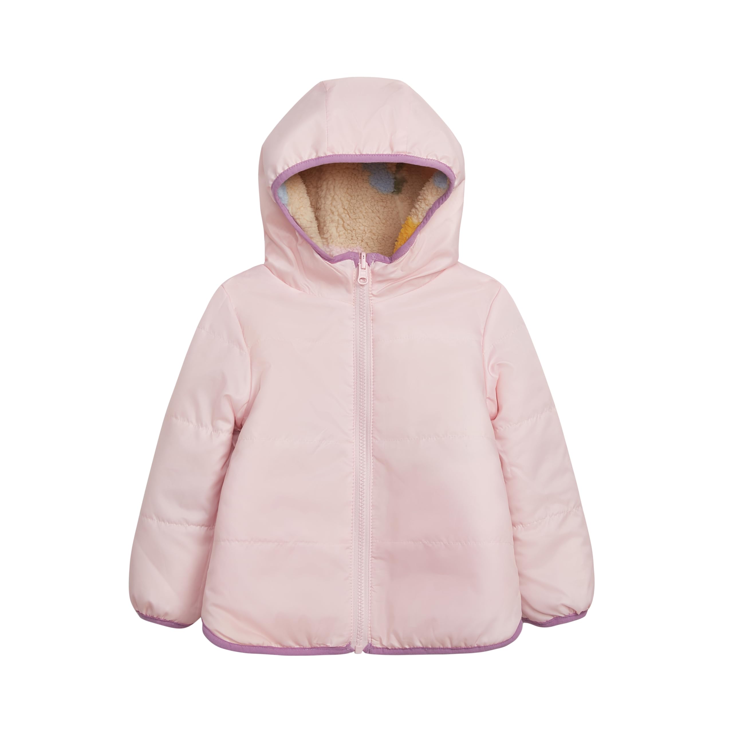 OSHKOSH B'GOSH Baby Girls' Reversible Sherpa-to-puffer Hooded Jacket - Image 3