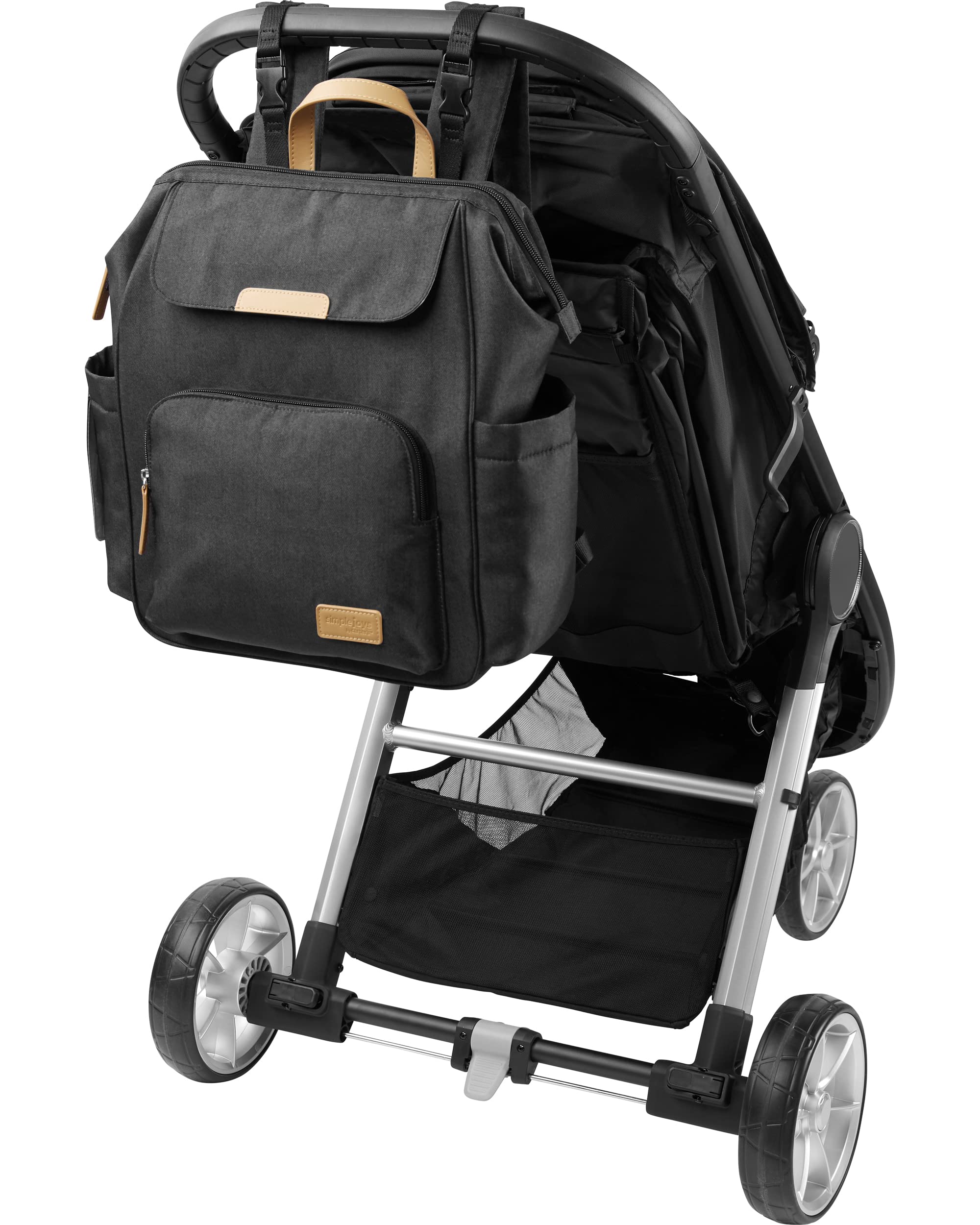 Simple Joys by Carter's Kid's Everyday Diaper Backpack Accessory, Black, One Size - Image 3