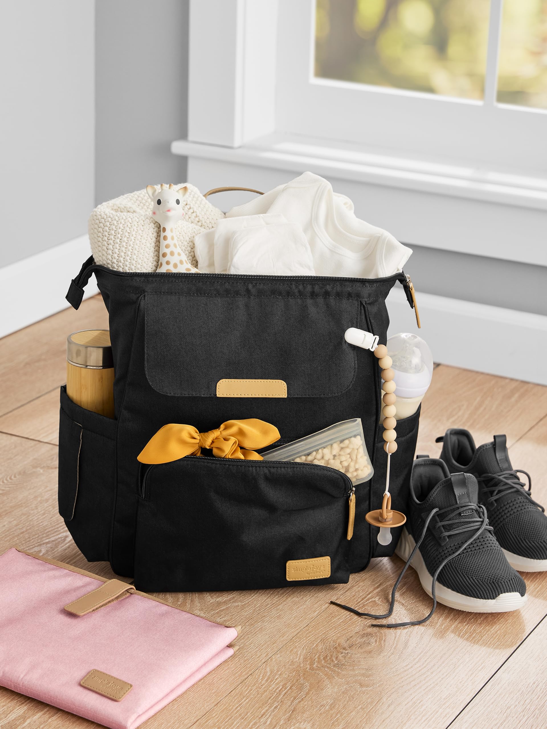 Simple Joys by Carter's Kid's Everyday Diaper Backpack Accessory, Black, One Size - Image 8